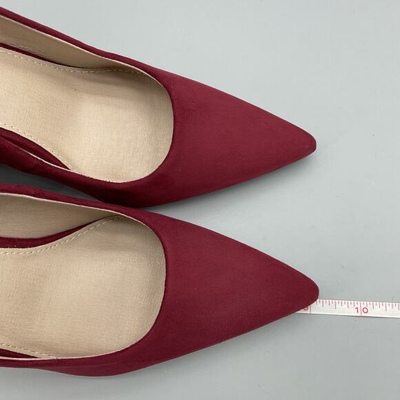 NEW French Connection Women’s Kelsey Block Heel Pumps Burgundy Size 7M - Picture 7 of 10